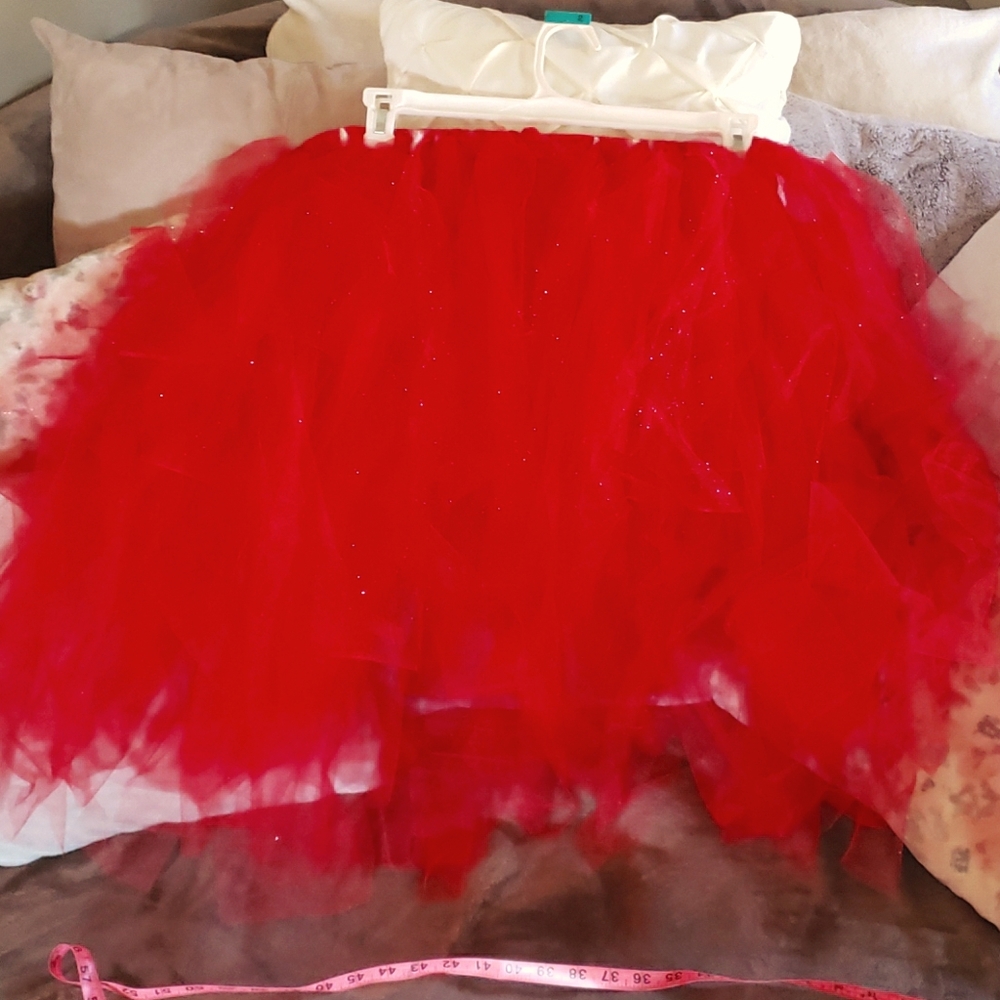 Glittery red tool skirt/ tutu